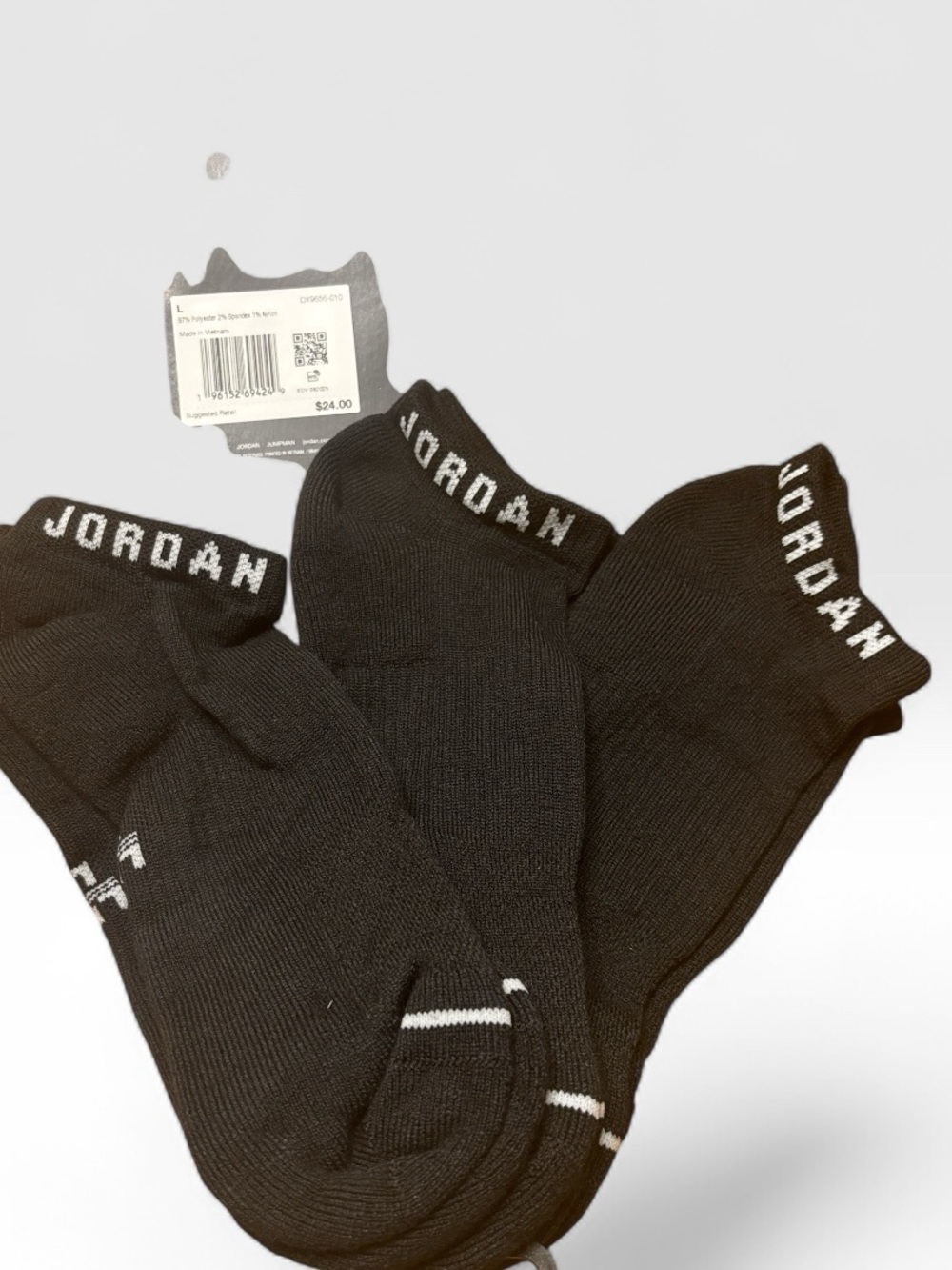 Jordan Black Low-Cut Athletic No-Show Socks